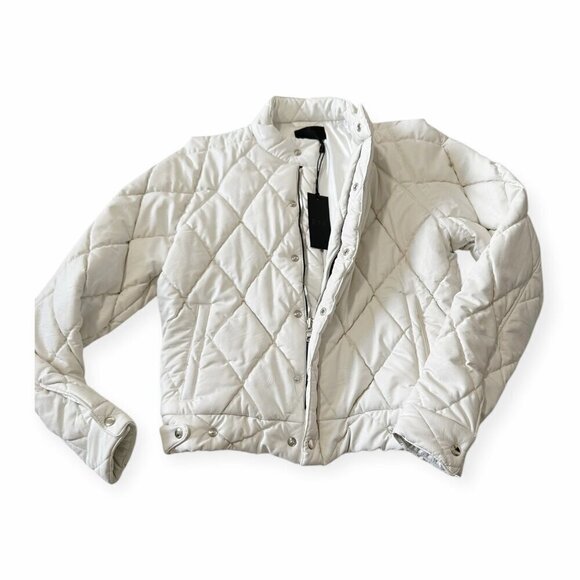 RtA Louisa Vegan Leather Jacket, White, Size S, White, New with tag - Picture 7 of 16